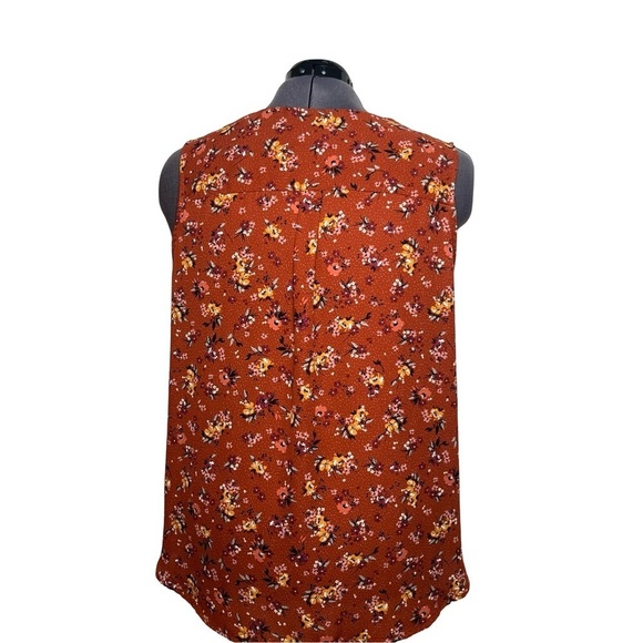 Maurices Madison Button Down Burnt Orange Floral Tank Top (Size 2X) - Picture 3 of 6